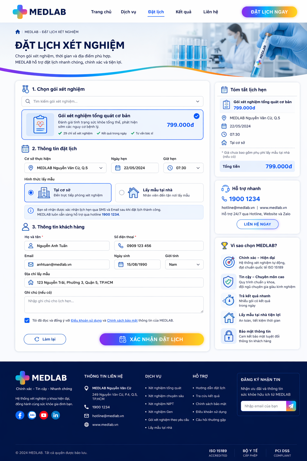 Book a laboratory appointment